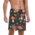thumbnail image 2 of Kdxio Mushroom With Snails Print Mens Sleep Shorts Bottoms Soft Comfy Pajama Wear Pants with Drawstring Pockets, 2 of 7