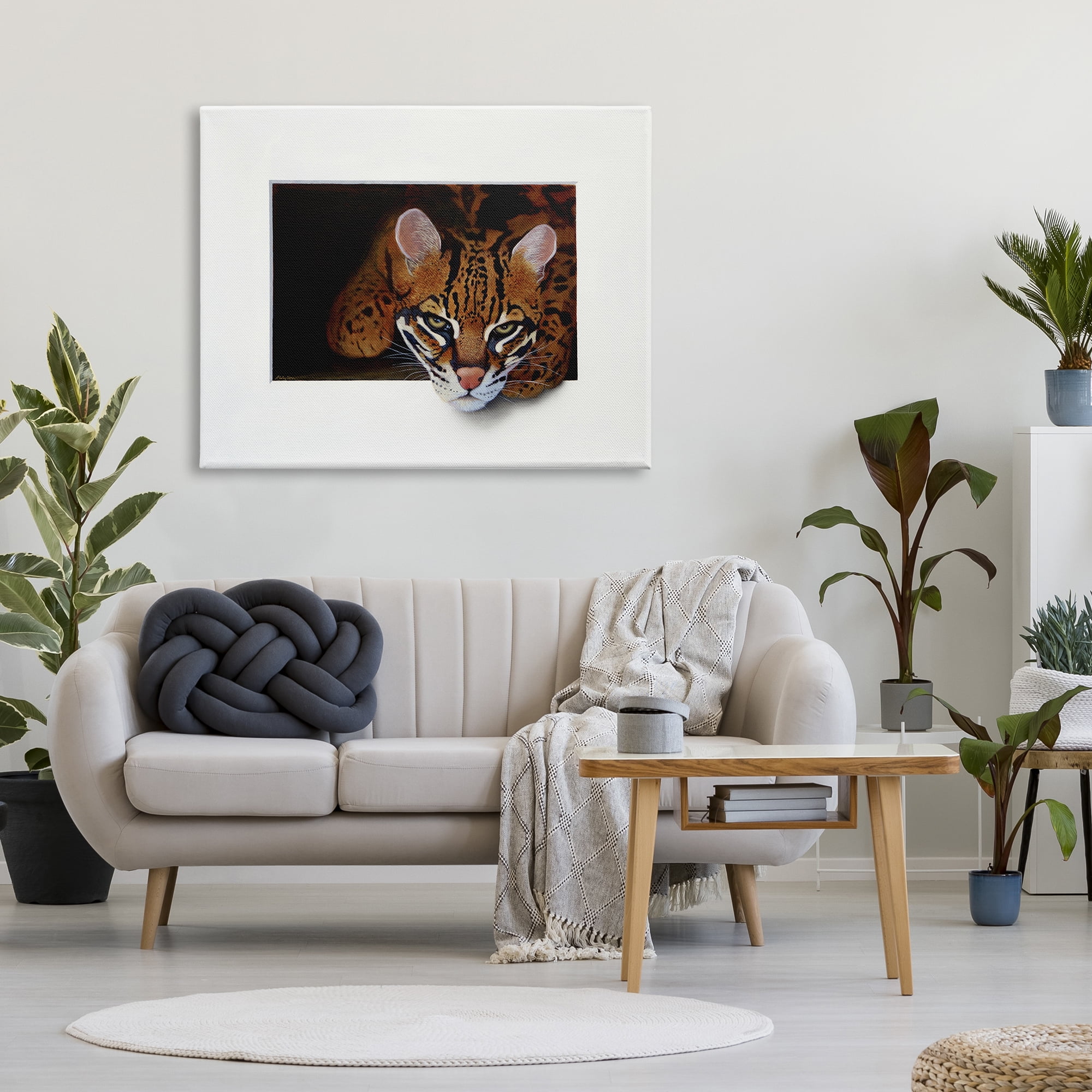 Stupell Industries Menacing Cheetah Glaring Jungle Cat Obscure Painting Painting Gallery Wrapped Canvas Print Wall Art, Design by Alan Weston