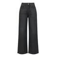 thumbnail image 5 of QUNYINEY Baggy Womens Stretchy Jeans Mid Rise Black Wide Leg Casual Denim Pants with Pockets Loose Fit Jeans, 5 of 8