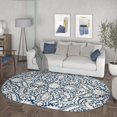 thumbnail image 7 of Madison Traditional 5' x 7' Oval Dark Blue Polypropylene Indoor Area Rug, 7 of 7