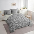 thumbnail image 3 of Manfei Ancient Damask Jacquard 7-Piece Bedding Comforter Set,Rustic Victorian Flower King Bedding Sets,Gray Baroque Floral Bed Sheets For Adults,Super Cozy Room Decor Reversible, 3 of 8
