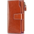 thumbnail image 1 of Large leather wallet for women, large wallet with many compartments, 1 of 5