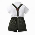 thumbnail image 5 of Boys Summer Outfits Toddler Formal Outfit Kid Gentleman Short Sleeve Shirt Bowtie Boy Suspender Shorts Wedding Suit Boys Outfits, 5 of 7