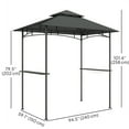 thumbnail image 3 of Outsunny 8' x 5' Grill Gazebo, Double Tiered Barbecue Gazebo, Dark Grey, 3 of 10