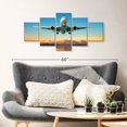 thumbnail image 2 of Elephant Stock First Flight Airplane Wall Art - Horizontal Multi Panel Canvas - 5 Pieceliving Room Wall Decor - Photography Transportation Multi Panel - Blue And Orange Decor - 42" x 19", 2 of 4
