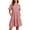 Red, variant on Women's V Neck Short Sleeve Gingham Midi Dress Tiered Hem With Pockets Casual Summer Dress For Daily Wear Vacation