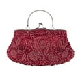 thumbnail image 1 of Beaded sequins design floral dinner purse, clutch bag, 1 of 5