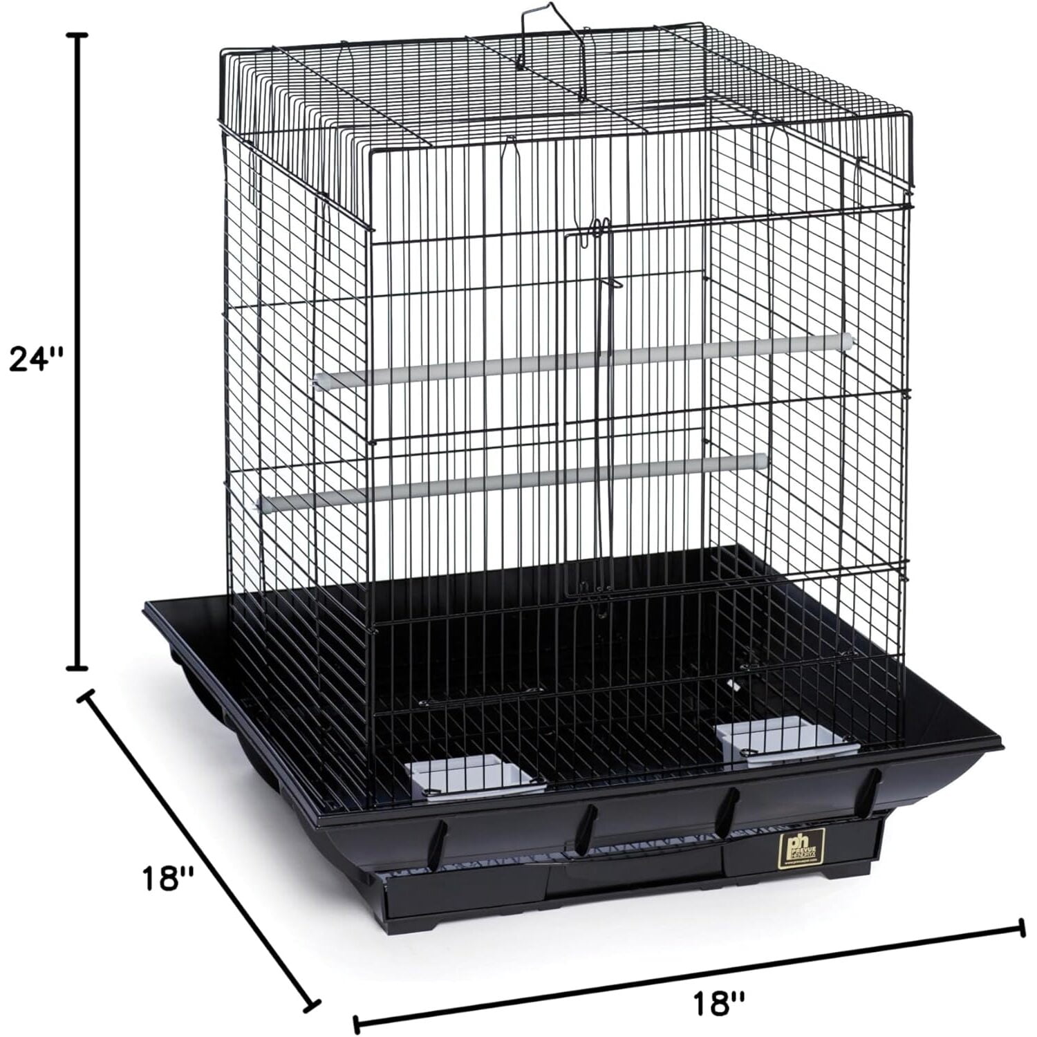 HomeStock Mountain Majesty Clean Life Bird Cage with Spacious Interior, Durable Build, Easy-to-Clean Features, and Secure Design for Birds' Comfort-Color:Black
