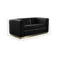 thumbnail image 3 of Meridian Furniture Marlon Black Velvet Loveseat, 3 of 8