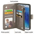 thumbnail image 6 of Compatible with Samsung Galaxy J7 Star J 7 Crown 7J Refine 2018 Wallet Phone Case and Tempered Glass Screen Protector Flower Faux Leather Flip Credit Card Holder Stand Zipper Cell Cover for Grey, 6 of 9