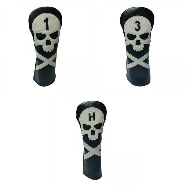 3 Uds Funda para golf de material cuero PU Funda de Funda para Cabeza de Club Equipo para golfista Zulema