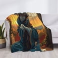 thumbnail image 3 of Honeii Sunset Meditating Bichon Frise print throw blanket, crafted from cozy cotton flannel, offers versatile home decor as a bedding suitable for all seasons.-, 3 of 6