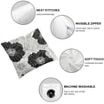 thumbnail image 4 of JRXY Black White Grey Floral Throw Pillow Covers Set of 2 Modern Accent Peony Flower Decor Soft Couch Cushion Cover for Bed Living Room Chair Sofa Pillow Cases 12x12in, 4 of 6