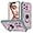 Pink/Green, variant on iPhone 13 Pro Max 5G Case with Slide Camera Cover Military Grade Heavy Duty Shockproof Three-Layer Case with 360° Ring Stand for iPhone 13 Pro Max 6.7"-Black
