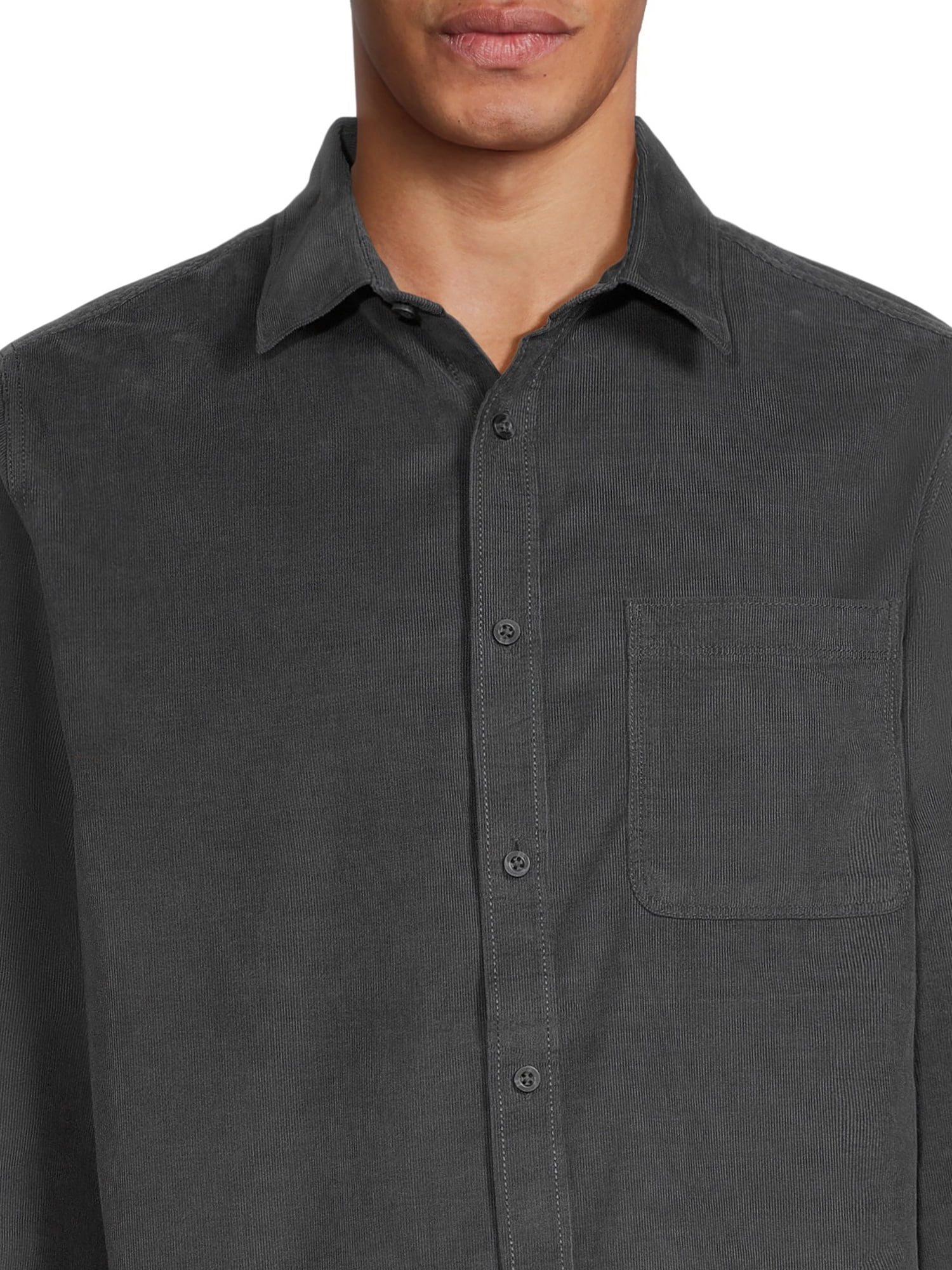 George Men's Corduroy Shirt with Long Sleeves, Sizes S-3XL
