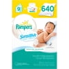 Pampers Sensitive Baby Wipes Tub & 9 refill packs (640 count)