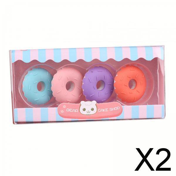 2xCartoon Mini borrador borradores creativos de postre para suministros de oficina juguete rompecabezas 2 piezas
