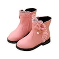 thumbnail image 2 of Eltusu Big Girls Booties, Plateform Thermal No Slip Waterproof Winter Boots Pink Size 3(Big Kids), 2 of 5