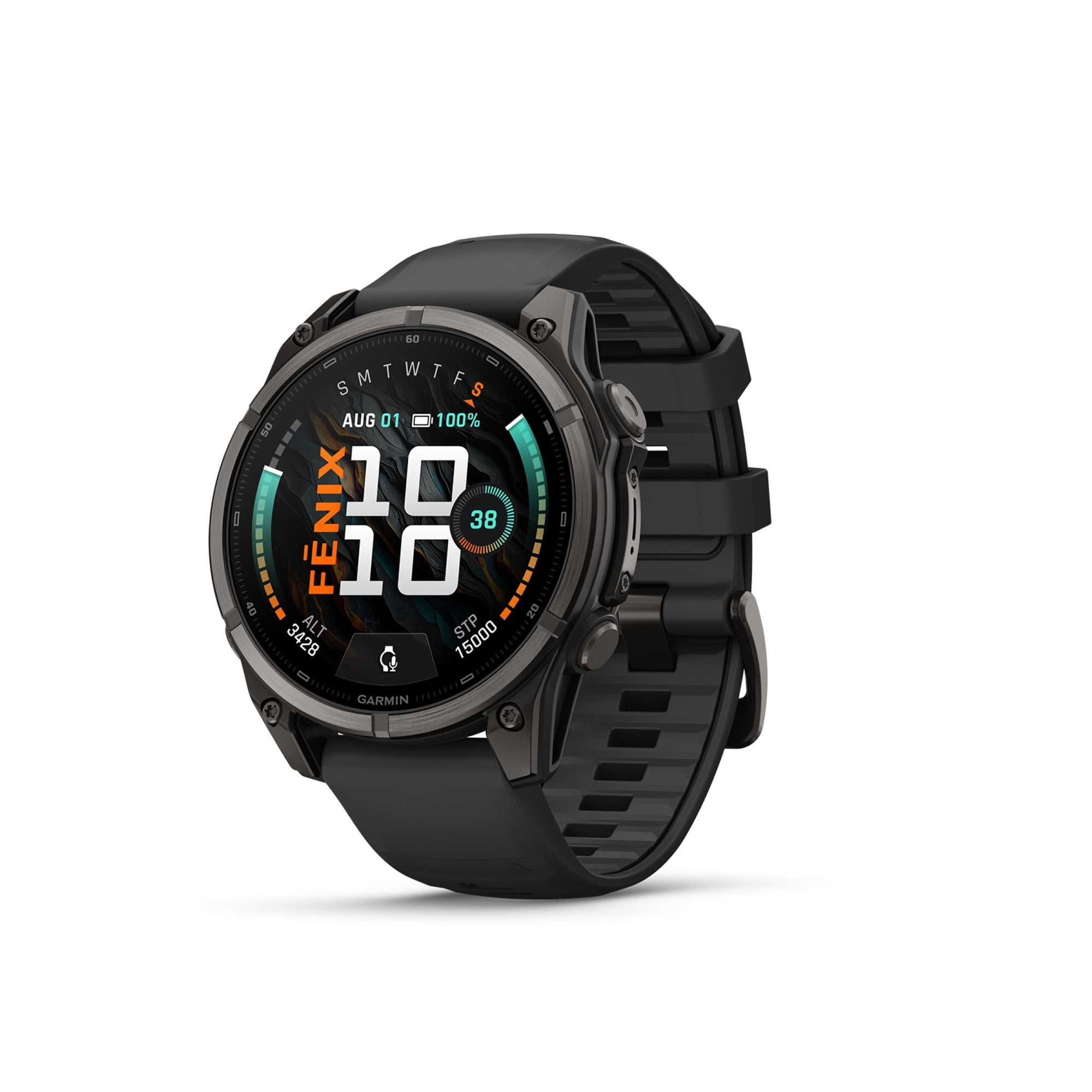Garmin fenix 9 – 47 mm Carbon Gray DLC Titanium with Black Silicone Band