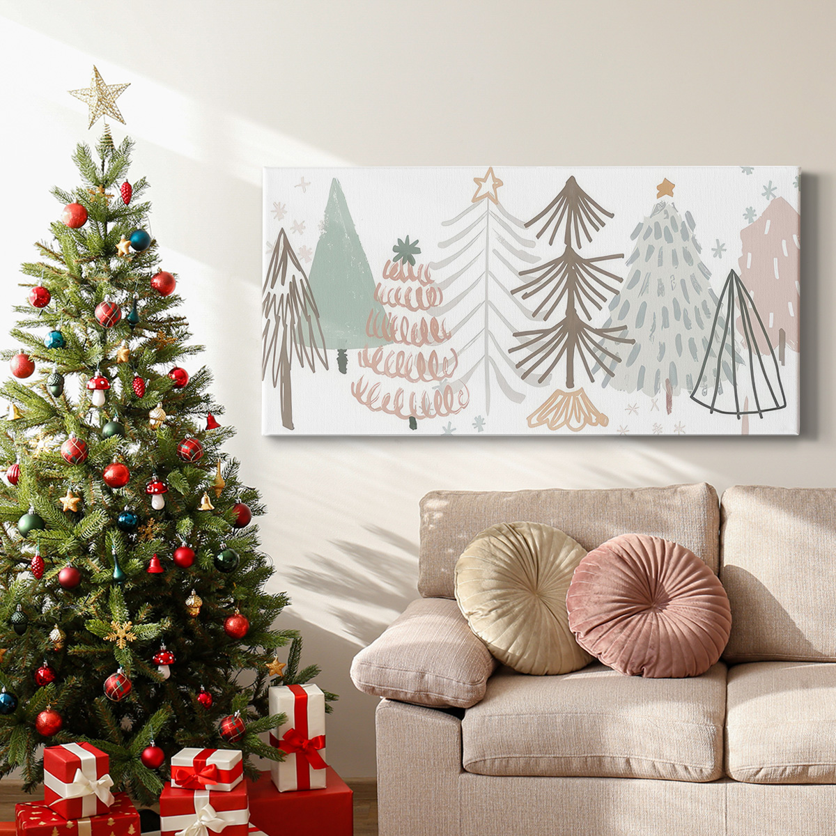 Christmas Tree Sketchbook Collection D- Gallery Wrapped Canvas