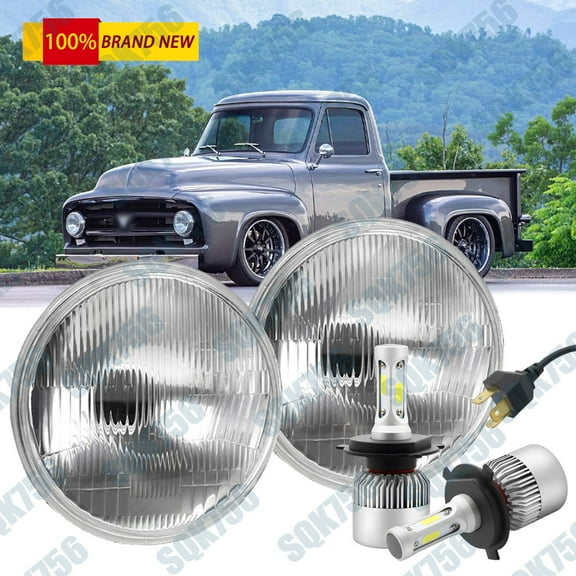 Pair 7'' Inch LED Headlights Hi/Lo Beam For Ford F100 F250 F350 Pickup 1953-1977