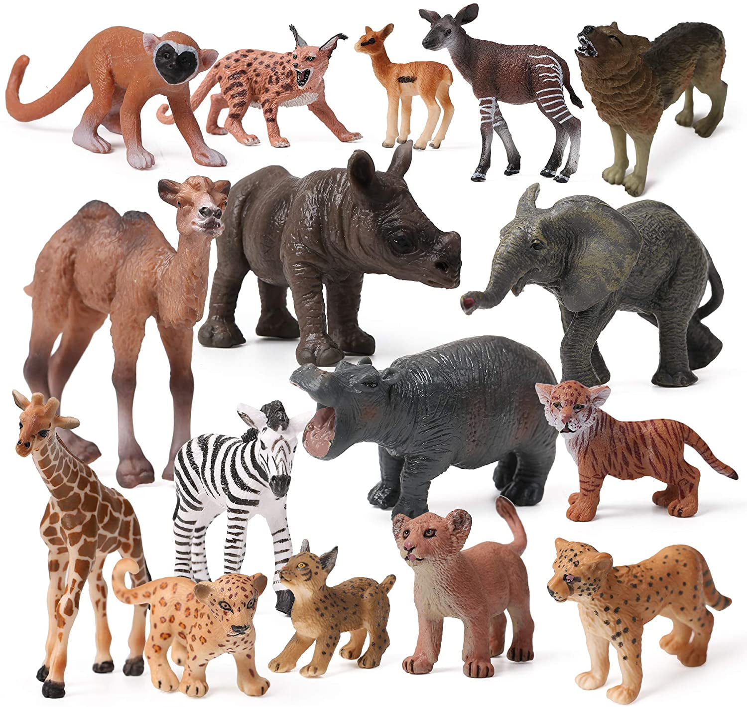 Buy 16pcs Safari Animals Baby Figures Wildlife Creatures Figurines Baby  Animals African Jungle Zoo Miniature Toys Cake Toppers Birthday Gift for  Kids Online at Lowest Price in Ubuy Kosovo. 634442653