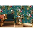 thumbnail image 2 of Holden Tropical Lemur Non-Pasted Wallpaper  396 in x 20.8 in Teal, 2 of 5