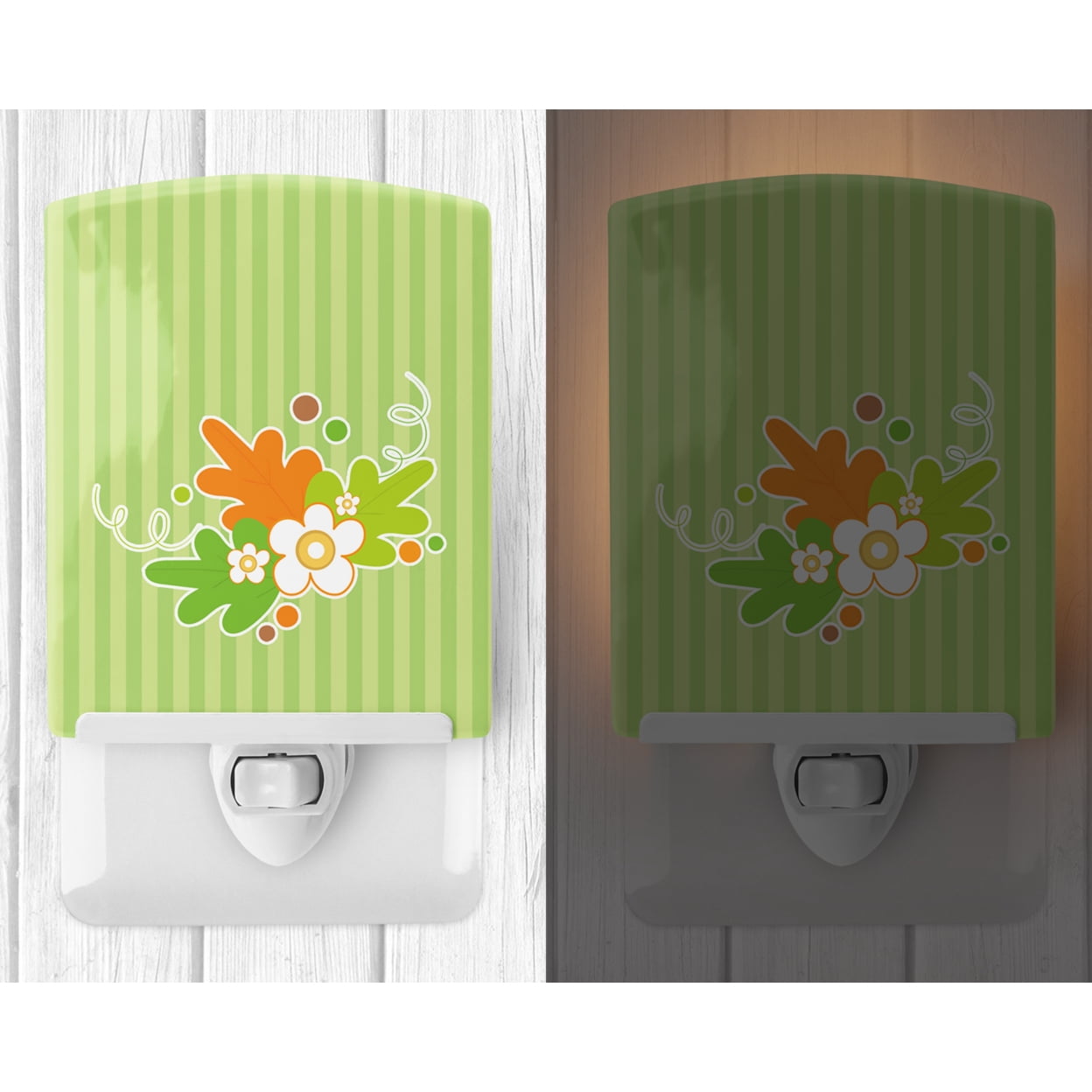 Caroline's Treasures BB6921CNL Fall Leaves Ceramic Night Light, 6x4x3", multicolor