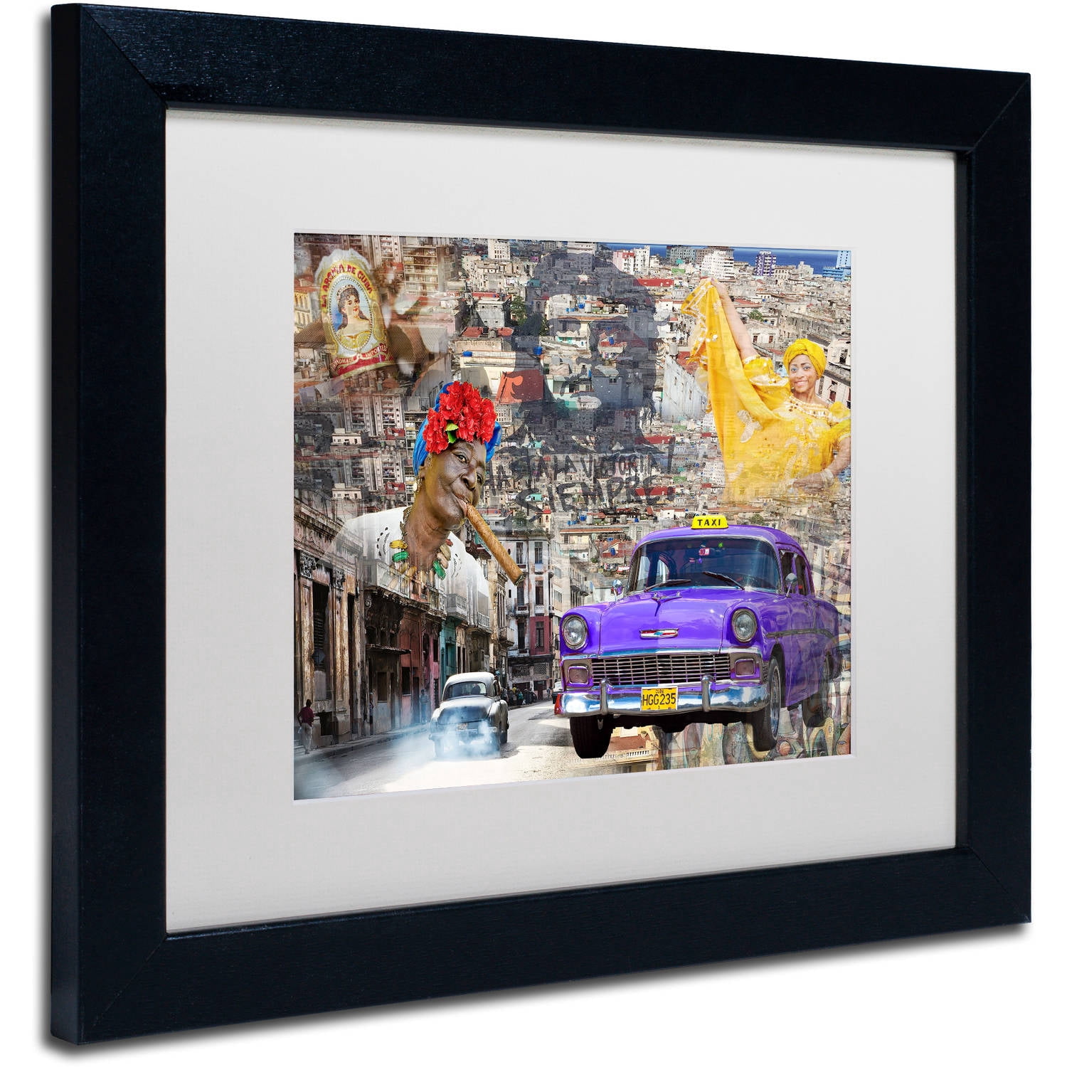 Trademark Fine Art "La Aroma de Cuba" Canvas Art by Alberto Lopez, White Matte, Black Frame