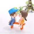 thumbnail image 2 of Pvc Kissing Couple With Bench Miniature Dolls Ornaments Decorative Figure, 2 of 6