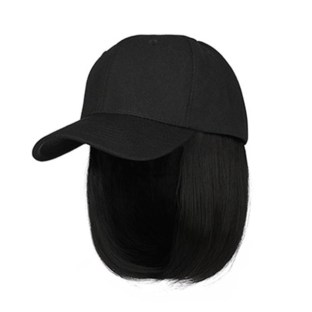HOT Sale! Baseball Cap With Hair Extensions Straight Short Bob Hairstyle Adjustable Removable Wig Hat 7.9inch For Woman Girl Beauty Personal Care