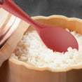 thumbnail image 3 of 8.7" Silicone Soup Ladle Spoon Wood Hand Restaurant Kitchen Scoop Utensil Cooking Supplies Red, 3 of 7