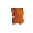 thumbnail image 3 of BAR III DRESSES Womens Brown Ruffled Cable-knit Front Long Sleeve Crew Neck Above The Knee Sweater Dress XL, 3 of 3