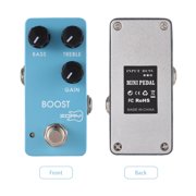 NFTIGB Electric Guitar Boost Effects Pedal BASS TREBLE GAIN 2-Band EQ Control DC 9V 6.35mm Input Output Interface Aluminum Alloy Effector True Bypass Light Blue Instrument Accessory