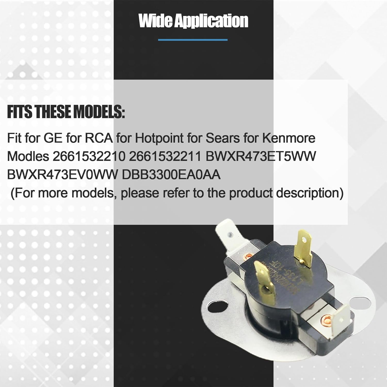ABPETE Dryer Cycling Thermostat L135-10F Fit for GE for RCA for Hotpoint for Sears for Kenmore Dryers Replace WE04M0056 WE04M0216 WE4M317 WE4M56 276485 AP2042618 AH267949 EA267949 PS267949