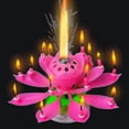 thumbnail image 2 of 3pcs Set Of The Amazing Two Layers With 14 Small Candles Lotus Happy Birthday Spin Singing Romantic Musical Flower Party Light Intelligent Decorativel, 2 of 3