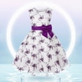 thumbnail image 2 of NIEWTR Robe pour Tout-Petites Fille Petite Fille Mignonne à Imprimé Sans Manches Robe d'Été Séchage Rapide Robe pour Voyages d'Été (Violet, 7-8 Ans), 2 of 8