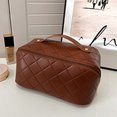 thumbnail image 2 of Bolsas de maquillaje de PU para mujer, caja de maquillaje con entramado de diamantes para regalos navideños (marrón oscuro) Ehuebsd Cuidado Belleza, 2 of 7