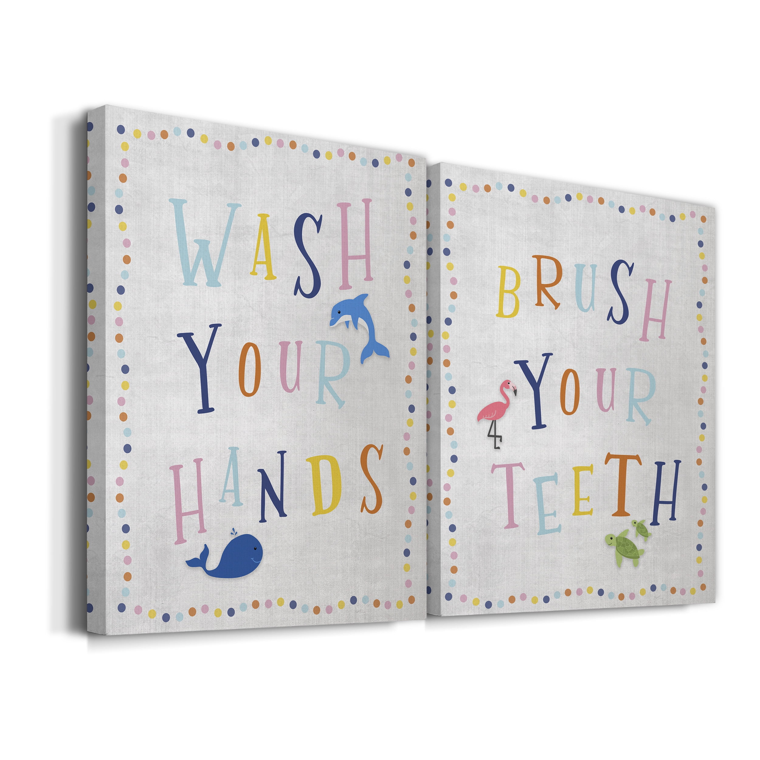 Wash Your Hands Premium Gallery Wrapped Canvas - Ready to Hang - Set of 2 - 12 x 18 Each