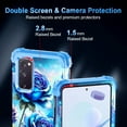 thumbnail image 2 of CASEFIV for Samsung Galaxy S20 FE 5G Case,Glow in The Dark Three Layer Heavy Duty Shockproof Protection Hard Plastic Bumper+Soft Silicone Protective Case for Women Girls,Blue Rose, 2 of 5