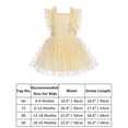 thumbnail image 4 of IBTOM CASTLE Toddler Baby Girls 1st Birthday Outfit Princes Dress with Diaper Cover Lace Ruffles Romper Tutu for Cake Smash Photo Shoot 0-6 Months Yellow Daisy, 4 of 8