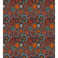 thumbnail image 3 of Mandala Duvet Cover Set, Circular Floral Cosmos Moroccan Design, Decorative 3 Piece Bedding Set with 2 Pillow Shams, King Size, Vermilion Ruby Sky Blue, by Ambesonne, 3 of 3