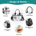 thumbnail image 3 of Medium Cooler Bag Lunch Bag Portable Meal Bag Work Meal Bag Outdoor Meal Bag Travel Meal Bag Picnic Meal Bag Going Out Meal Bag Gray Flower, 3 of 6