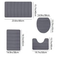 thumbnail image 3 of Juego de 4 alfombras de baño de espuma viscoelástica, antideslizantes y absorbentes de agua, cómodas, fáciles de limpiar y secar, universales y suaves, aptas para el suelo de la ducha., 3 of 7