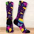 thumbnail image 6 of LSQii Fun Socks for Women Cozy Breathable Printed Cotton Knitted Fashion Novelty Crazy Cool Funky Socks Cute Gifts for Women Girl Carnival Blue, 6 of 8