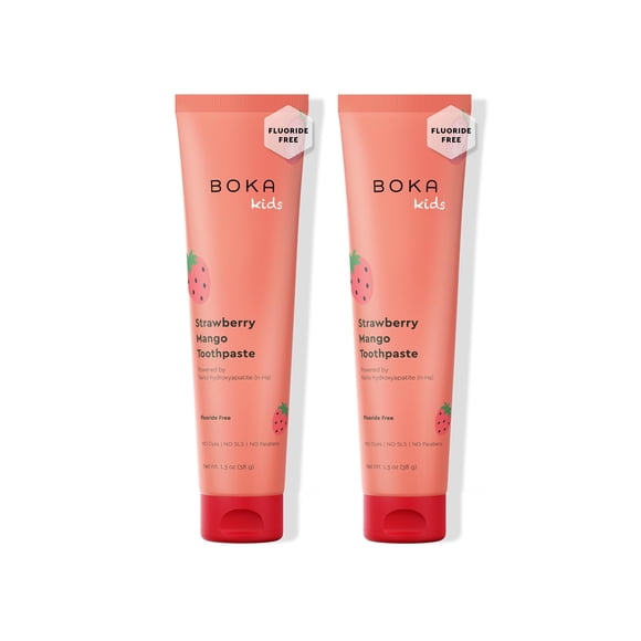 Pasta de dientes Boka Nano Hydroxyapatite Fresa y Mango, 38 ml, paquete de 2
