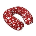 thumbnail image 2 of KLL Red Christmas Cheer. Pattern Memory Foam Cervical Neck Pillow Versatile U-Shaped Pillows for Home/Office/Camping/Travelling/Soft Washable Cover, 2 of 8