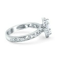 thumbnail image 2 of Halo Art Deco Wedding Engagement Ring CZ 925 Sterling Silver Size 10, 2 of 5
