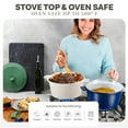 thumbnail image 3 of Gotham Steel Ceramic Hammered 5 Qt Lightweight Dutch Oven Pot with Lid & Holders, Oven Safe & Even Heat Retaining Dutch Oven for Bread Baking Sourdough, Soup, 70% Lighter than Cast Iron, Cream, 3 of 8