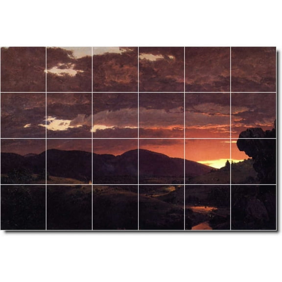Ceramic Tile Mural-Frederic Church Landscapes Painting 247. 36" w x 24" h using (24) 6 x 6 ceramic tiles